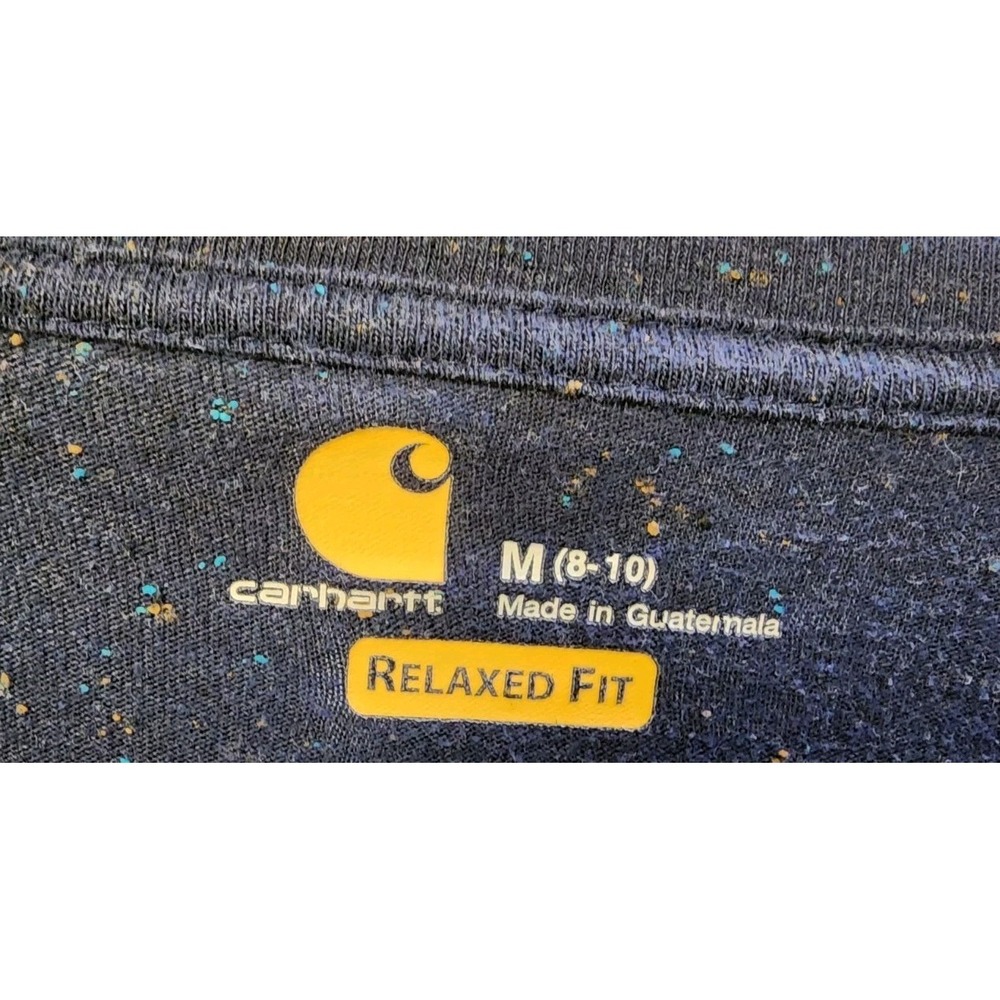 Carhart Ralaxed Fit Blue Speckeled Long Sleave Shirt Womens M (8-10) - Picture 4 of 6
